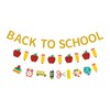 Arosche 3pcs Back to School Decorations Banner Pre-Assembled Gold Glitter