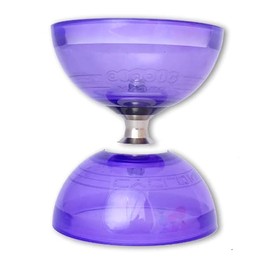 Juggle Dream Purple Cyclone Quartz II Triple Bearing Diabolo with Coloured Superglass Sticks and Carry Bag - Pro Clutch Diablo Set