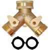 Orbit Heavy Duty Garden Water Hose All Brass Manifold 2 Way Swivel Y Splitter Shutoff