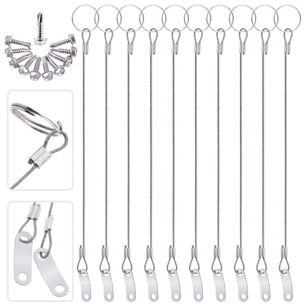 Glarks 20Pcs 11 Inches Lanyard Cable Set Including 10Pcs 304