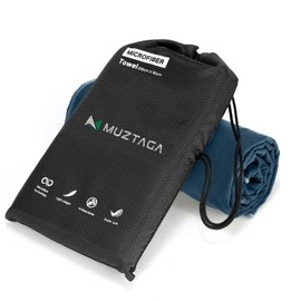 Muztaga Microfiber Beach Towel-Perfect for Travel, Sports, Camping, Swimming, Yoga, Gym- Quick Dry, Sand Free, Compact, Lightweight, Absorbent (Navy Blue,Small(101x50cm, 40x20”))