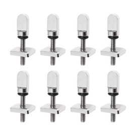 ECSiNG 8 Sets Surfboard Fin Screws 316 Stainless Steel Anti-Rust Surfboard Tail Flat Straight Brace Brackets for SUP Single Fin Paddleboard