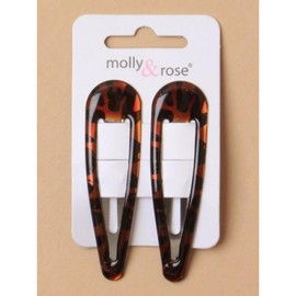 Arranview Jewellery Pair of long tort brown hair clips slides snaps sleepies bendies