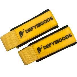 Defy The Gods Pull Wraps for Weightlifting, Cross-Training - Premium Quality Lasso Wrist Straps for Wrist Stability and Wrist Support in Strength Training, Pull Exercises (Yellow/Yellow)