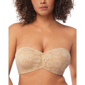 HSIA Women's Strapless Bra for Big Bust, Bandeau Full Coverage Plus Size Anti-Slip Underwire Bras for Large Breasts