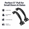 Gate Handle Pulls, 5 Inch Black Steel Door Handles for