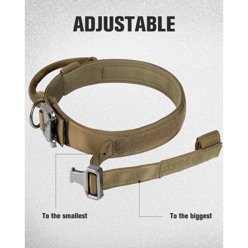 Joytale Tactical Dog Collar with Handle, Heavy Duty Military Dog