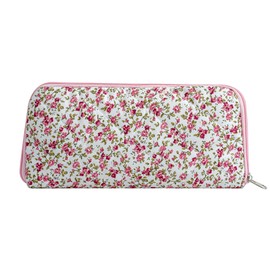 WHHJM Cute Floral Bag for Makeup Brushes - Ideal for Travel & Daily Use Makeup Brushes Pouch for Women (Red Floral)