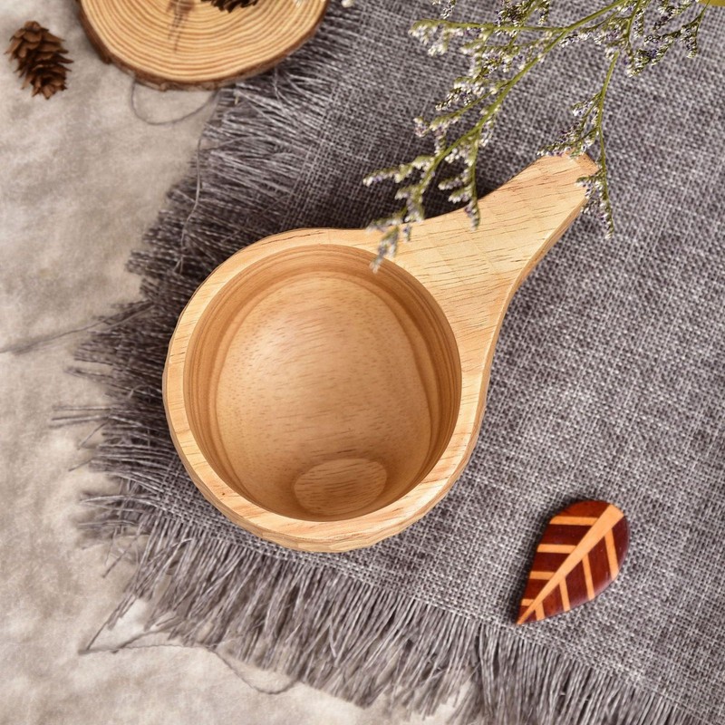 200ml Single Hole Wooden Cup with Hanging Buckle Milk Coffee