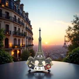 3D Metal Eiffel Tower Paris Magnet, Silver, 1 Count, 1 inch x 1 inch x 0.2 inch, Classical, Vintage, Refrigerator Magnet