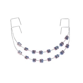 Temporary Tooth Decoration with Metal Wires, Fashion False Fake Metal Brackets Clip(1 Pack Black）