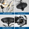 HuixuTe Modern Semi Flush Mount Ceiling Light, 3-Light Black Close