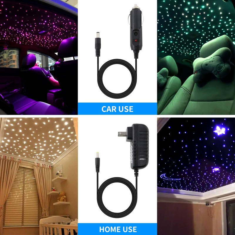 ATOKEE 16W Starlight Headliner Kit 550pcs 0.03in 9.8ft, Sound Activated