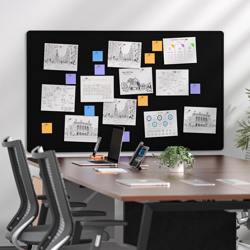 MaxGear Extra Large Bulletin Board 60" x 36", Foldable Felt