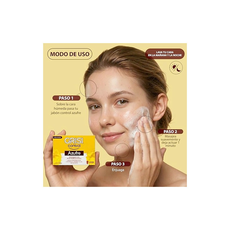 Grisi - Control, Jabón Facial, Ácido Salicílico 2%, 100 g