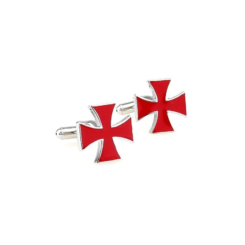Red Cross Cufflinks for Men, Elegant Religious Accessories, Ideal for