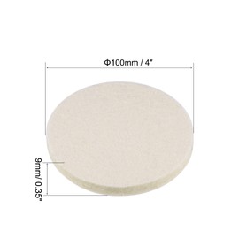 sourcing map Pack of 2 4 Inch Wool Felt Polishing Discs Velcro and Sanding Discs for Random Orbital Sander