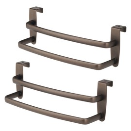 iDesign 9-inch Over-the-Cabinet Double Towel Bar - Set of 2 - Bronze