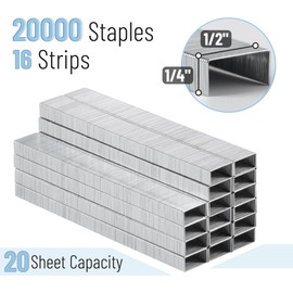 Mr. Pen- 20,000 1/4 inch Staples Refill for Stapler, 20 Sheet Capacity (26/6), Standard Office Staples