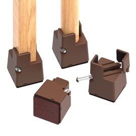 Ezprotekt Table Legs Extension for Kotatsu, Adjustable Height, 4-Piece Set, 50mm Height Increase, Adjustable Width from 22mm to 40mm, Round/Square Compatible (Brown)