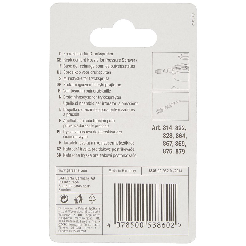 Gardena Boquilla recambio para pulverizadores a presión ref. 864, 867,