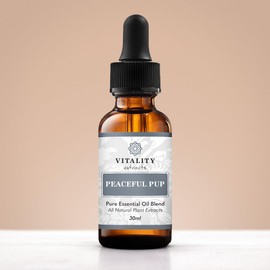 Vitality Extracts Peaceful Pup Essential Oil Blend - 30ml, Natural Calm, Ease Worries & Stress, Aromatherapy, Lavender, Lemon, in Almond Oil Base