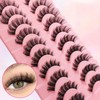 Natural Look Eyelash Extensions, 10 Pairs/tray 15mm Self Grafting Curl