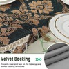 Dark Green Table Runner Floral Jacquard Damask Dining Table Runner