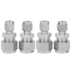 4Pcs Stainless Steel Compression Fitting Straight DoubleFerrule Tube Adapter for Pipe(Ф1/4-Ф1/2 )