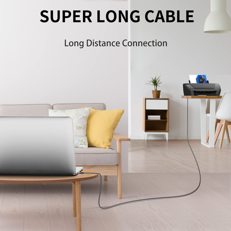 FXAVA Printer Cable - USB Printer Cable 4 ft Printer