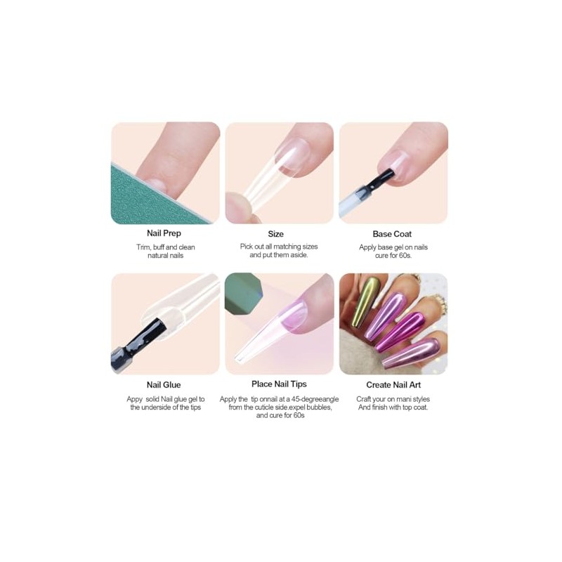 OBP Soft Gel Tips Para Uñas 240 Piezas Diferentes Modelos