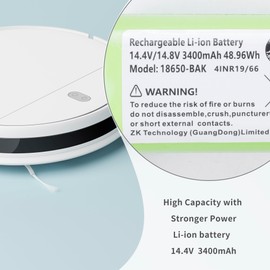 3400mah Battery for Ecovacs Deebot N79S N79S N95 DN622, for Eufy RoboVac 11, 11S, 11S MAX, 12, 15C, 15C MAX, 15T, 30, 30C 30 MAX 35C, for Hybrid G30 G20 R500 R450, for Amarey A800 A900 Vacuum Cleaners