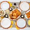 HunnmingRe 6 Pcs Thanksgiving Embroidered Pumpkin Velvet Placemats 14 Inch