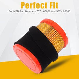 937-05066 Air Filter for Cub Cadet XT1-LT42 XT1-LT46 Kit 737-05066 for MTD 547cc 4X90HU 8X90KU 8X90ZU Troy Bilt TB42 TB46 Craftsman T1300 T1500 Lawn Mower with 951-12690 Oil Filter