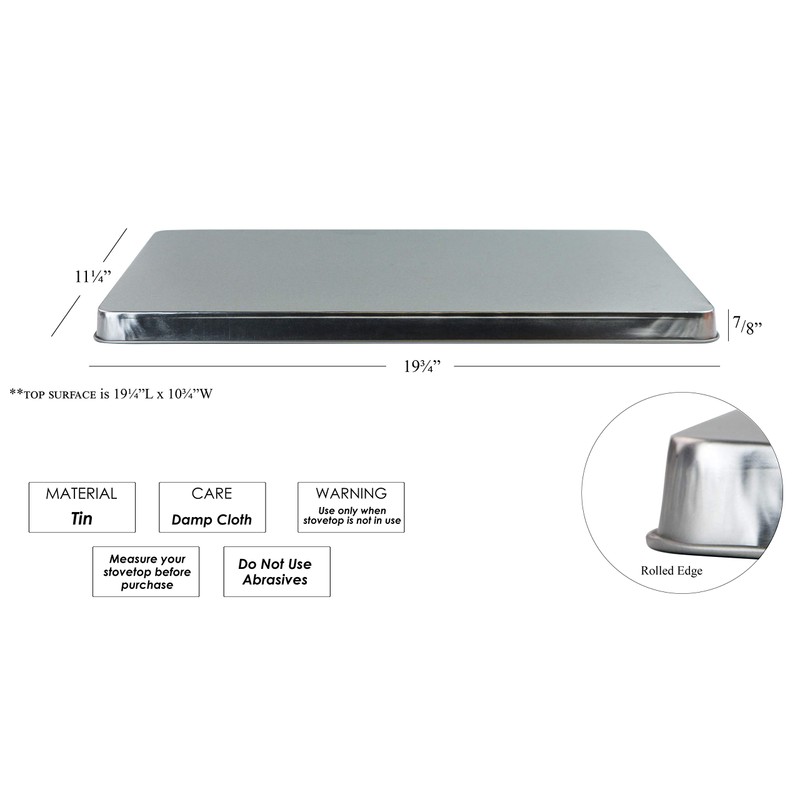 Reston Lloyd Rectangular Stove Burner Covers, Set of 2, White