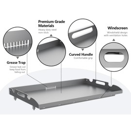 Upgrade Flat Top Griddle Replacement Top for Blackstone 28" Griddles 1517 1803 1924 1883, Steel Griddle Top Replacement for 28 Inch Blackstone with Rear Grease System & Handy Handle