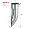 Upower Diesel Exhaust Tip 5" Inlet/Outlet 16" Long Turn Down