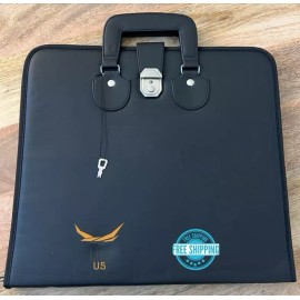 Masonic Regalia Smart File Apron Case MM/WM Soft Handle IMITATION LEATHER Black