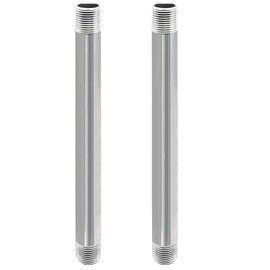 GeilSpace 3/4" x 12" Stainless Steel Pipe, 304 Pipe Nipple Fits Standard 3/4 Inch Threaded Pipes and Fittings, DIY Industrial Metal tube (2 PCS)