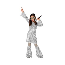 Atosa 66040 Disco Costume, Metallic Silver, 5 a 6 años