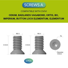 CIVIVI Stainless Steel Pocket Clip Screws CA-12B (Black)