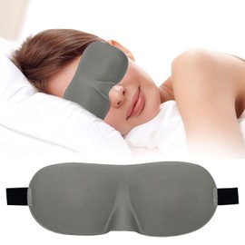 3D Contoured Eye Mask for Sleeping, Luxury Blindfold Sleep Mask with Adjustable Strap, Soft and Comfortable Night Eye Mask for Men Women, Light Blocking Eye Blinder for Travel Sleeping, Grey