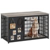 YATINEY Foldable Dog Crate Furniture, 47.2" Dog Crate with DIY