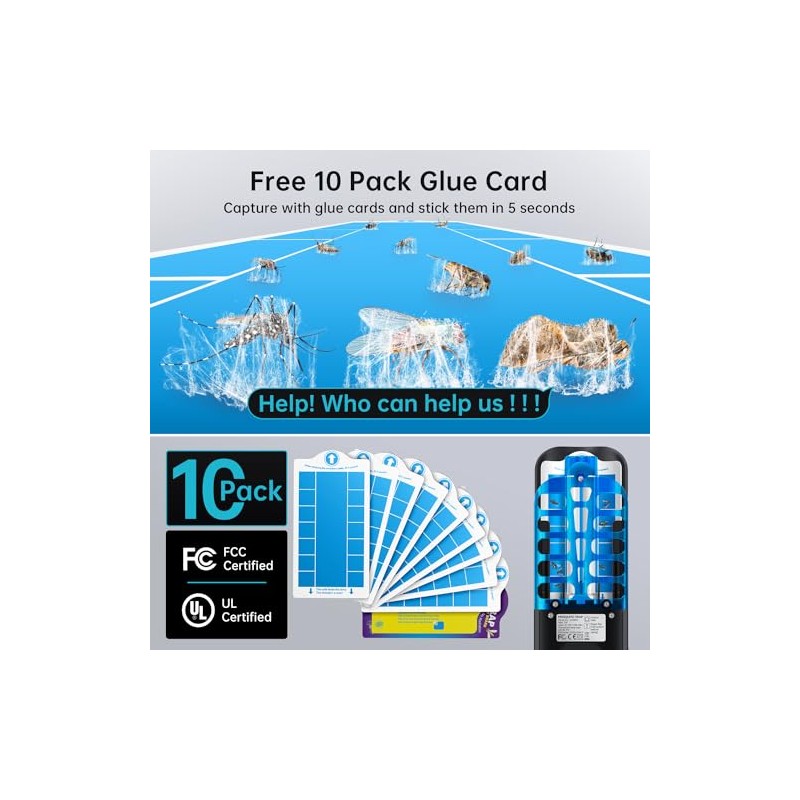 BURLAN Flying Insect Trap with UV Light & Glue Board