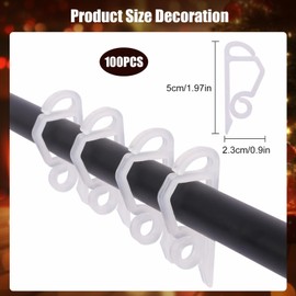 Bomiclss 100Pcs Christmas Light Gutter Hooks,Gutter Clips for Outdoor Lights Hanging Outside String Lights Seasonal Fairy Light,Light Hooks for Outside String Lights on Wedding Home Garden Decor