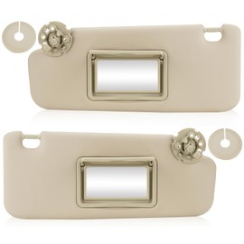 3 Hole Left & Right Sun Visor for 2011-2016 Chevy Cruze, Driver & Passenger Side Beige Sunvisor Replace Ment ‎95034256, 95034253, 84126667, 84126658