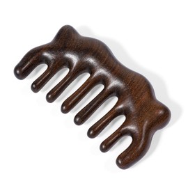 Wooden Scalp Comb Massager Gua Sha Massage Scalp Round & Wide Tooth Hair Comb Hair Care MassageComb Wooden Massage Brush for Men Women