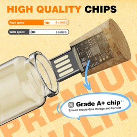 Thumb Drive 16GB Flash Drive, Jar USB Stick Transparent Drift Bottle Pendrive, Cute 16 GB Memory Sticks 2.0 Kepmem Novelty Cork Jump Drive Glass Body Design Zip Drive, Birthday Gift