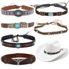 Paifeancodill Cowboy Hat Band, 6Pcs Western Hat Band, Soft Pu