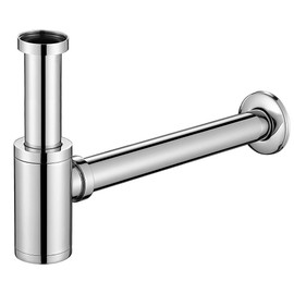 ONECE Siphon Stainless Steel Pipe Siphon for Washbasin, Height-Adjustable Siphons Drain Fitting Including Rubber Sleeve and Odour Trap